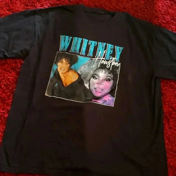 Vintage Whitney Houston Graphic Short Sleeve Tee Rare Print Size XL - Picture 2 of 3